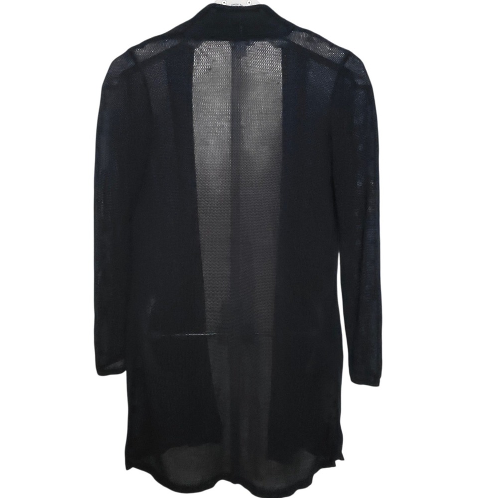 J Jill Linen Blend Open Cardigan Navy Blue Women's Sheer Lightweight XS Petite - Picture 3 of 9